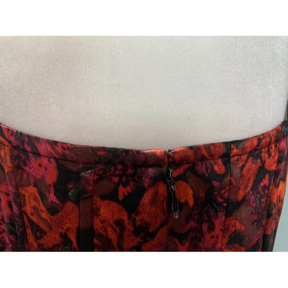 Cinq a Sept Sz 2 Red Stargazer Lilies Sleeveless Maxi Dress - Picture 7 of 8
